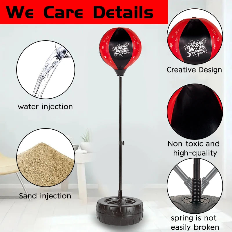 Freestanding Boxing Speed Ball with Gloves