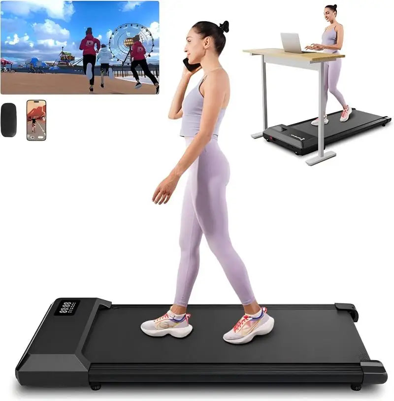 2-in-1 Home/Office 2.5 HP Walking Treadmill.