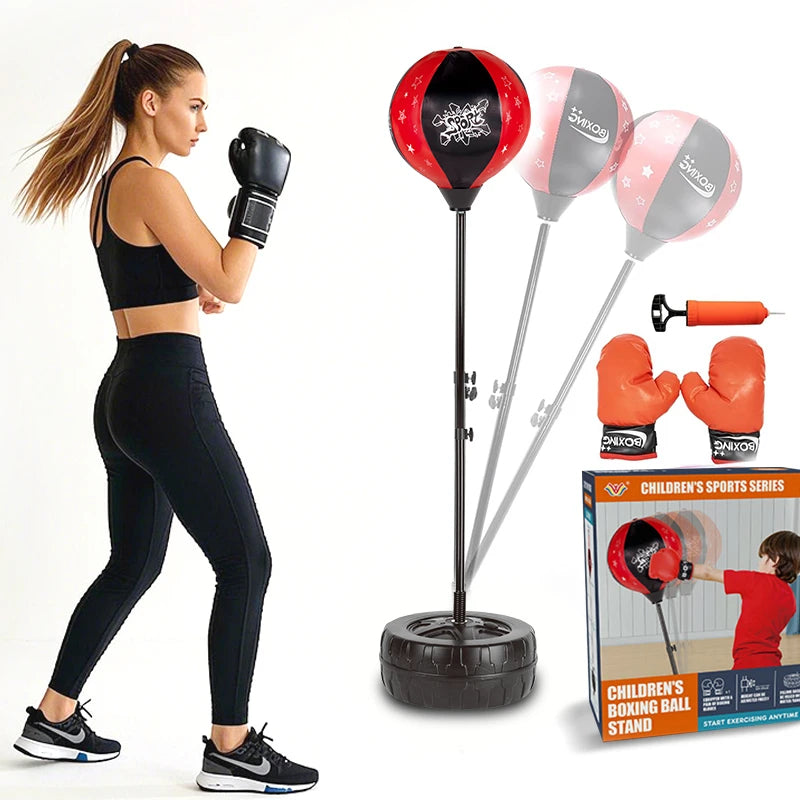 Freestanding Boxing Speed Ball with Gloves