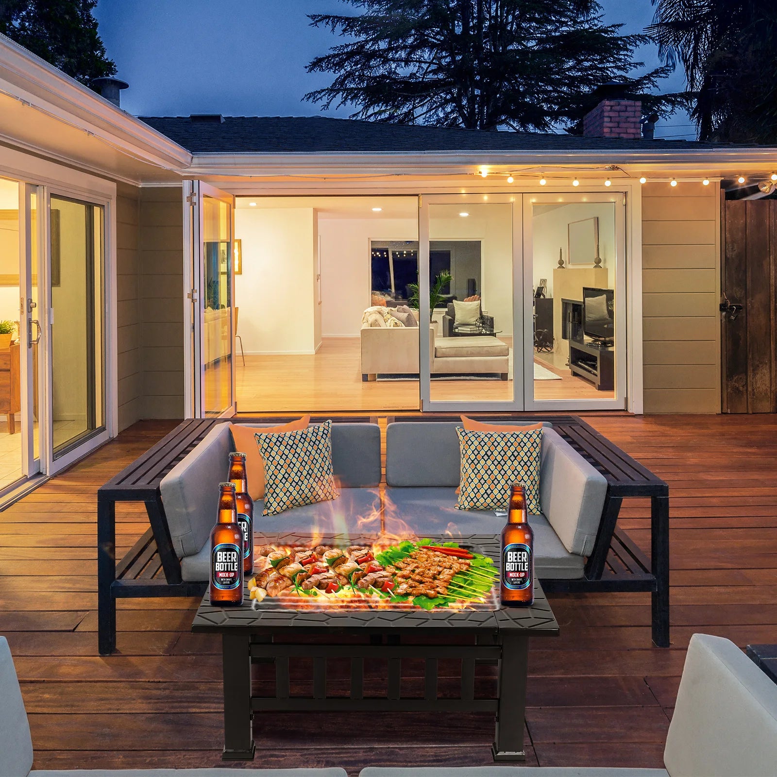 32'' Square Wood Burning Fire Pit