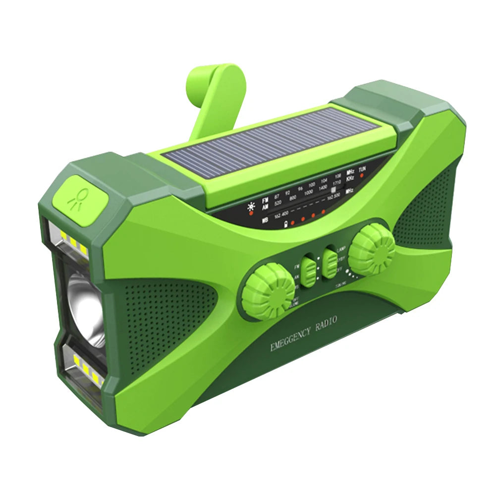 Emergency Radio- Solar, Hand Crank, LED Flashlight