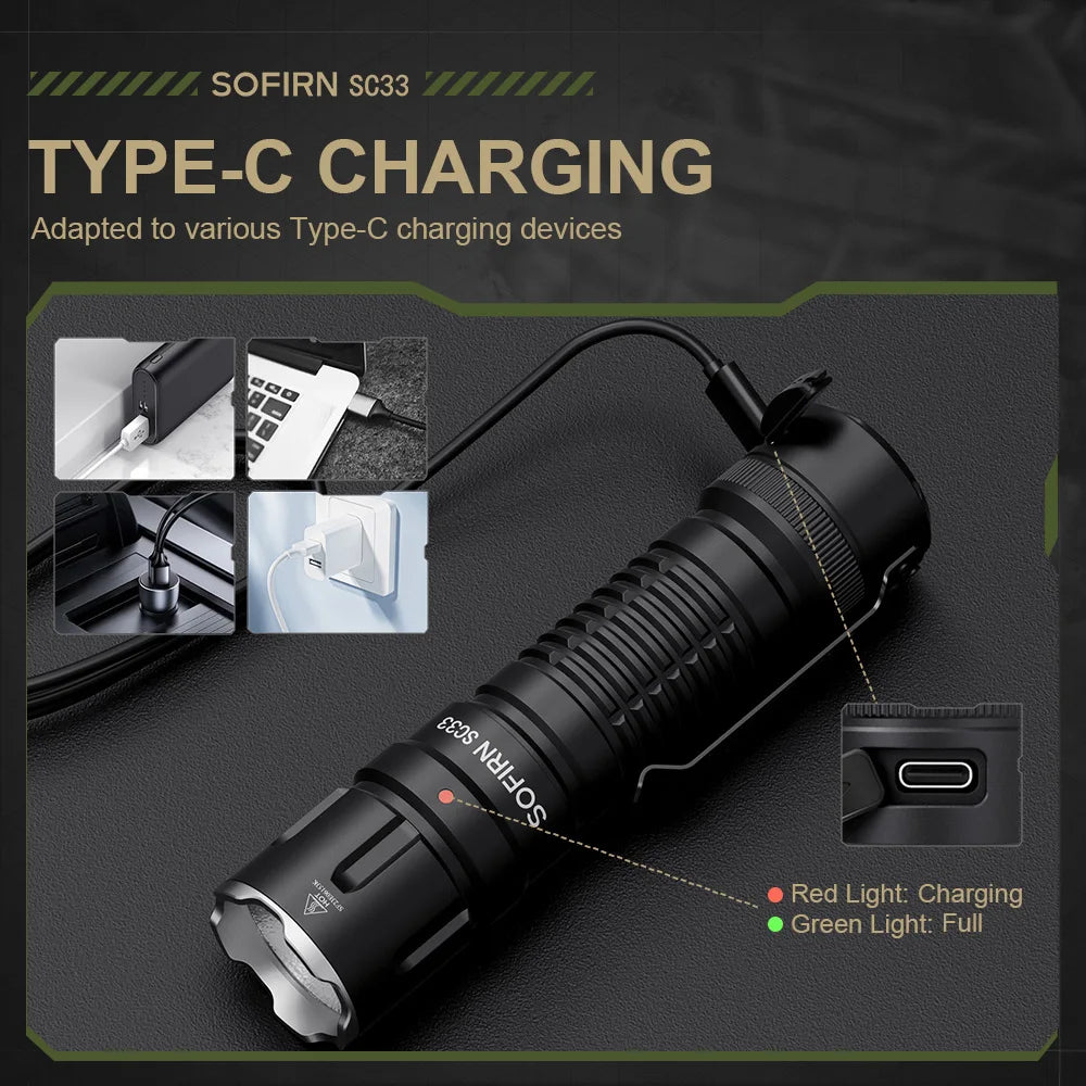 LED Tactical Rechargeable Flashlight